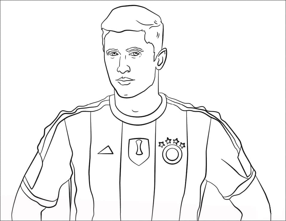 Desenho deJogador de Futebol Robert Lewandowski para colorir