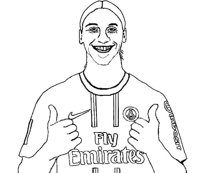 Desenho deJogador de Futebol Zlatan Ibrahimovic para colorir