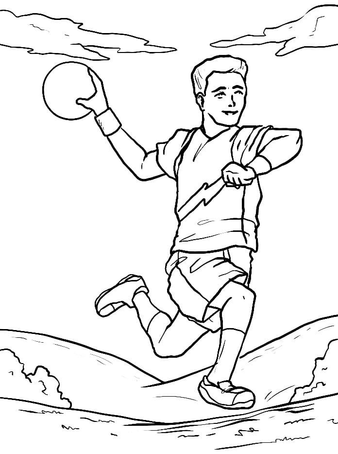 Desenho deJogador de Handebol para colorir