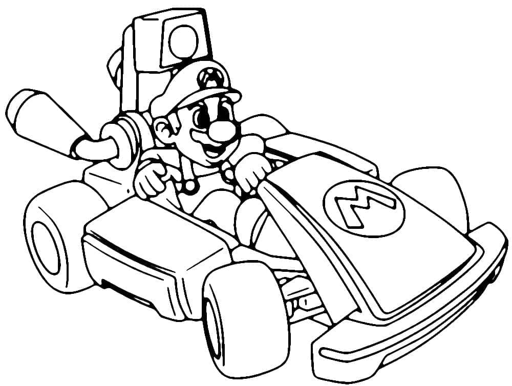 Desenho deJogo Mario Kart Grátis Para Crianças para colorir