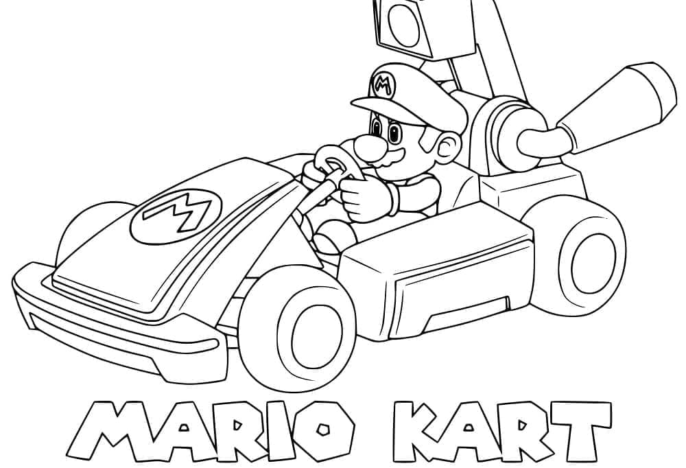 Desenho deJogo Mario Kart para colorir