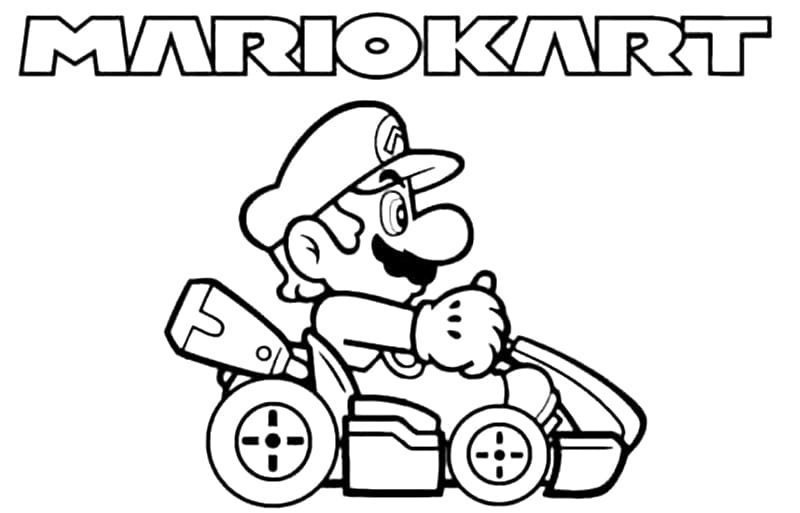 Desenho deJogo Mario Kart Para Crianças para colorir