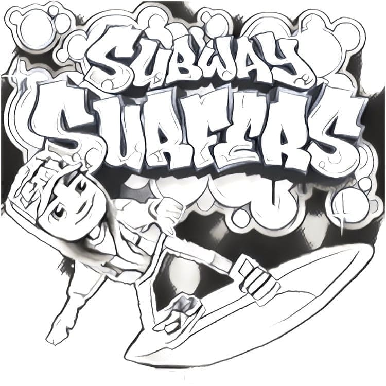 Desenho deJogo Subway Surfers Para Crianças para colorir