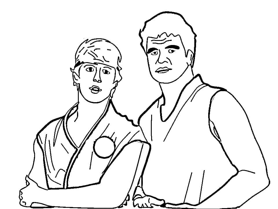 Desenho deJohnny e John de Cobra Kai para colorir