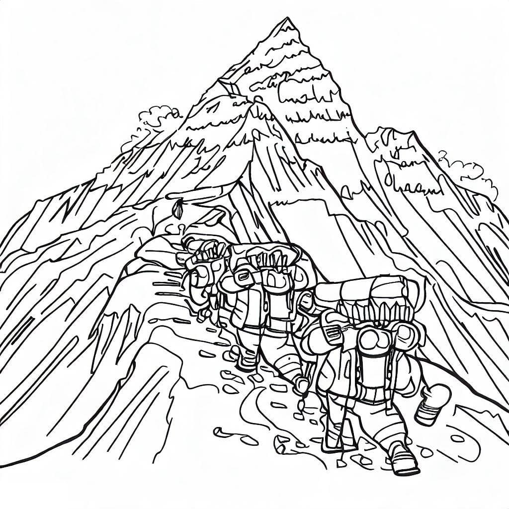 Desenho deJornada ao Monte Everest para colorir