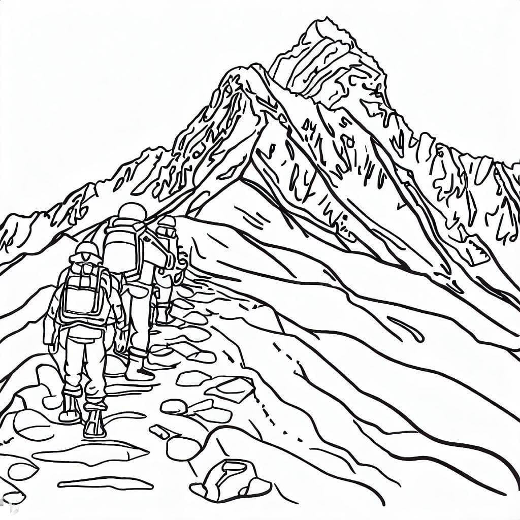 Desenho deJornada Rumo ao Monte Everest para colorir