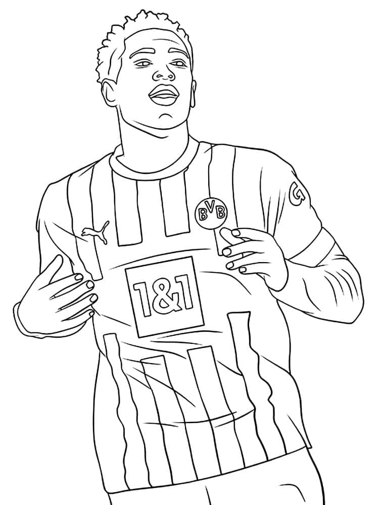 Desenho deJude Bellingham Jogador de Futebol para colorir