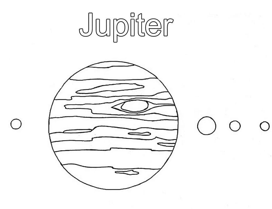 Desenho deJúpiter e Satélites para colorir