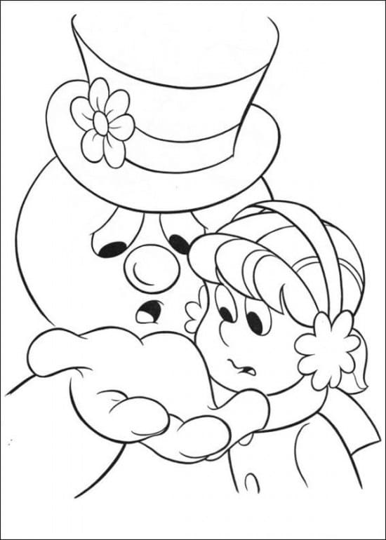 Desenho de Karen e Frosty O Boneco de Neve para colorir