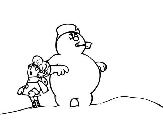 Desenho de Karen e Frosty para colorir