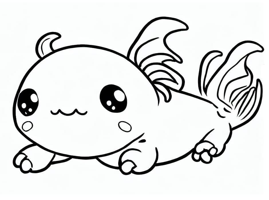 Desenho deKawaii Axolote para colorir