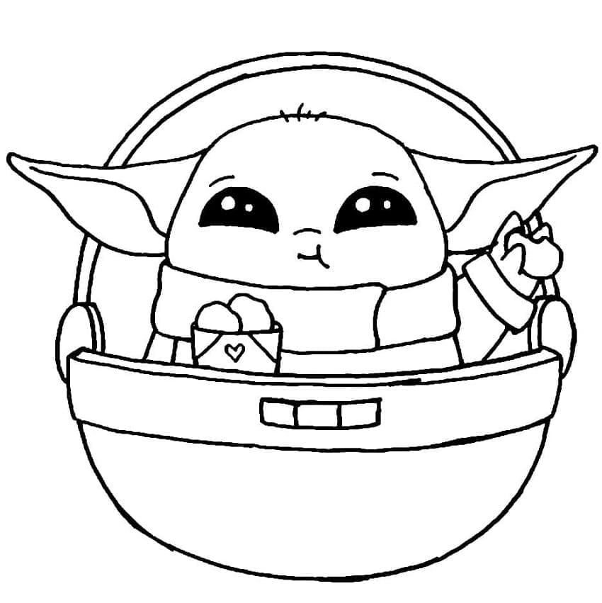 Desenhos de Baby Yoda para colorir