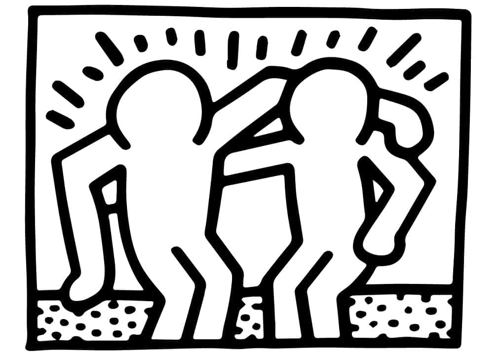 Desenho deKeith Haring 1 para colorir