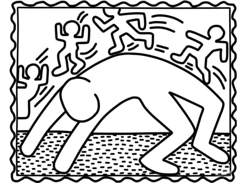 Desenho deKeith Haring 2 para colorir