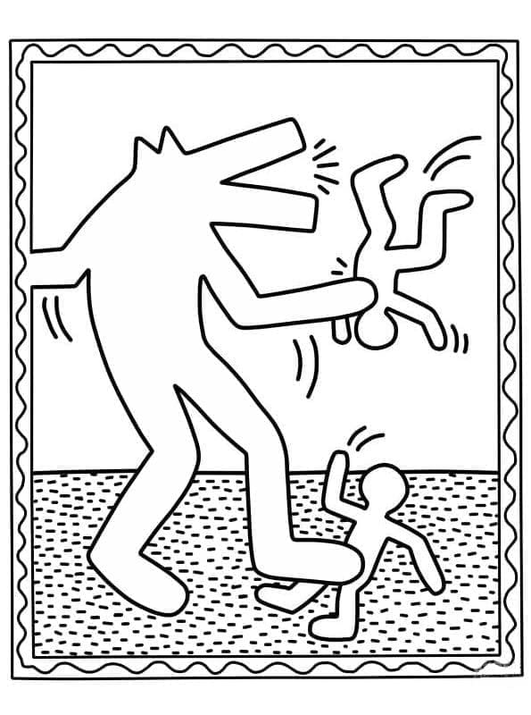 Desenho deKeith Haring 8 para colorir