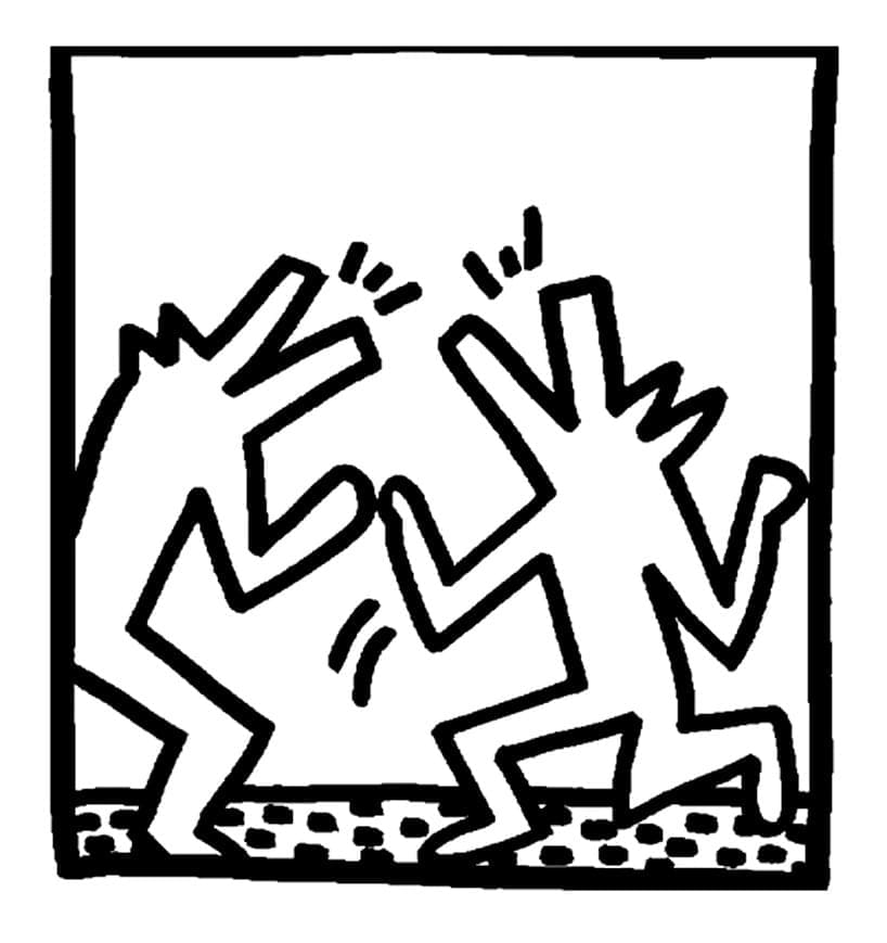 Desenho deKeith Haring 9 para colorir