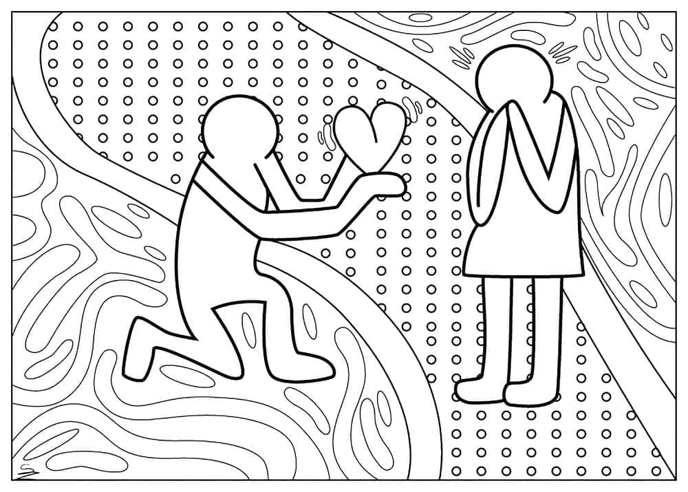 Desenho deKeith Haring Para Adultos para colorir