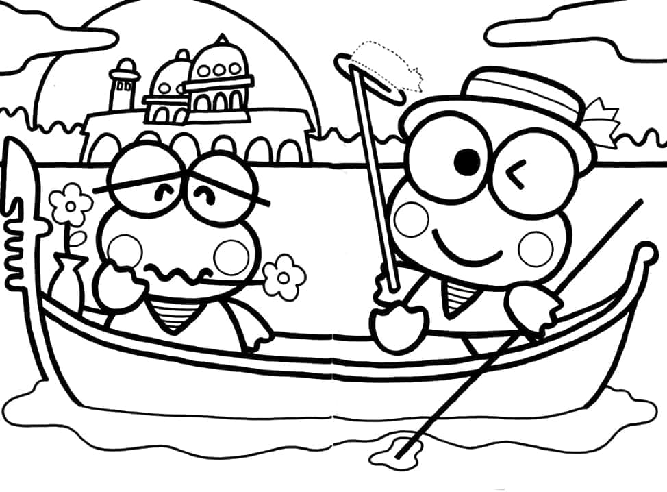 Desenho deKeroppi no Barco para colorir