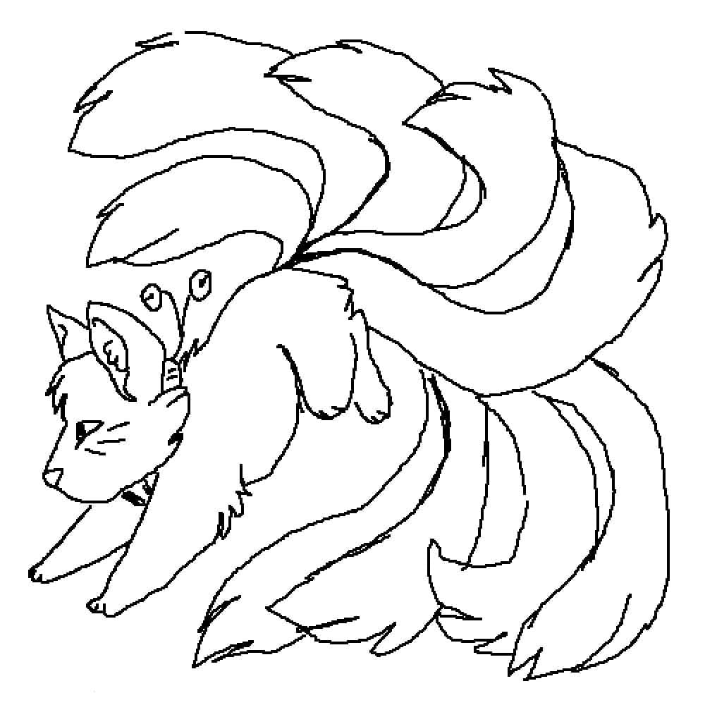 Desenho de Kitsune Imprimível para colorir