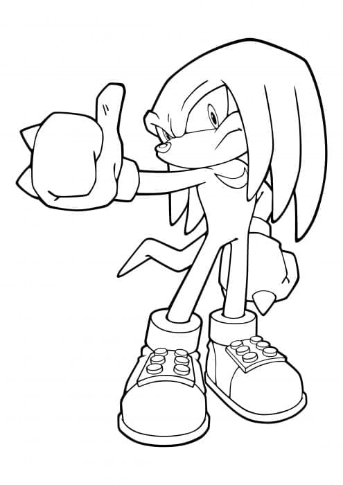 Desenho deKnuckles Grátis Para Crianças para colorir