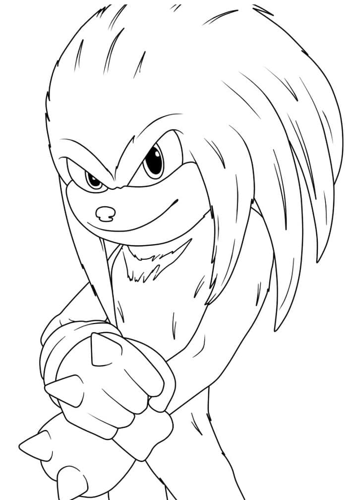 Desenho deKnuckles the Echidna Feliz para colorir