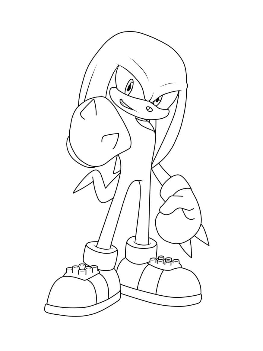 Desenho deKnuckles the Echidna Grátis Para Crianças para colorir