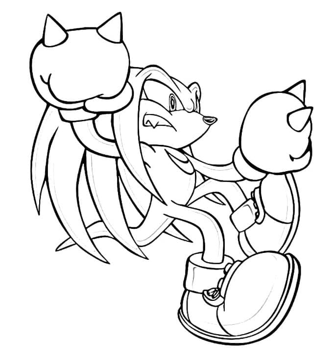 Desenho deKnuckles the Echidna Lutando para colorir