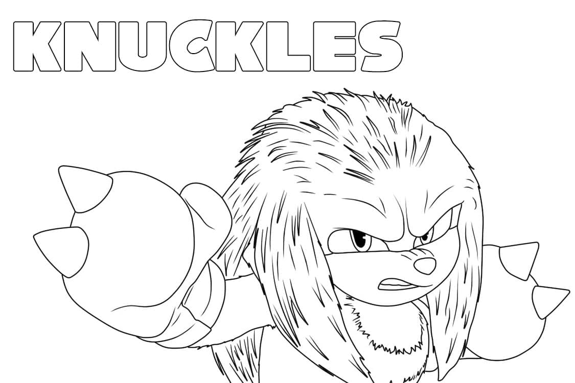 Desenho deKnuckles the Echidna no Filme para colorir