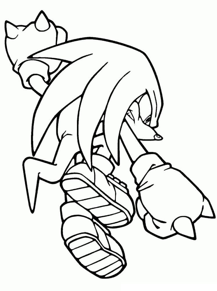 Desenho deKnuckles the Echidna Para Crianças para colorir