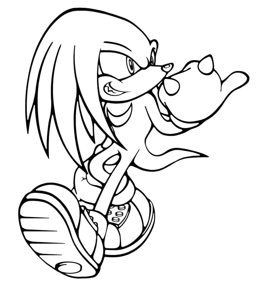 Desenho deKnuckles the Echidna Sorrindo para colorir