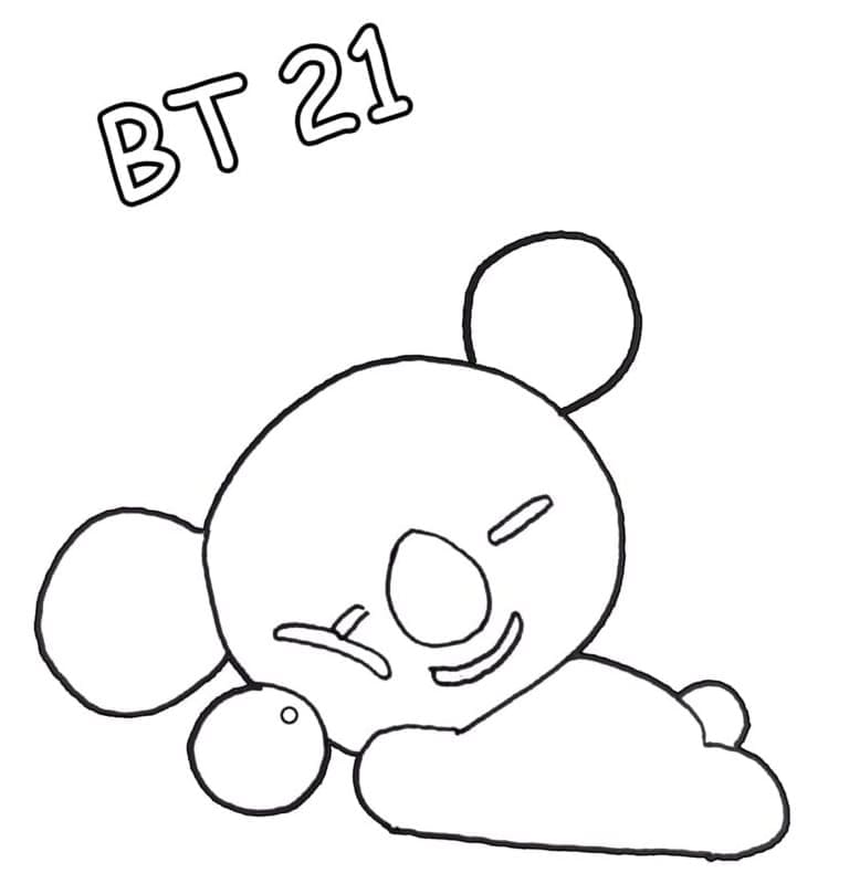 Desenho deKoya de BT21 para colorir