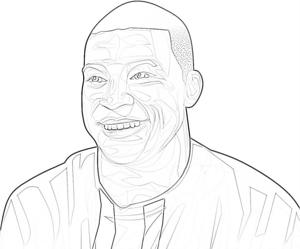 Desenho deKylian Mbappé 1 para colorir