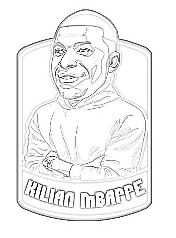 Desenho deKylian Mbappé 2 para colorir