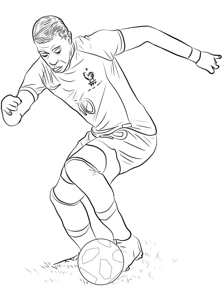 Desenho deKylian Mbappé 4 para colorir