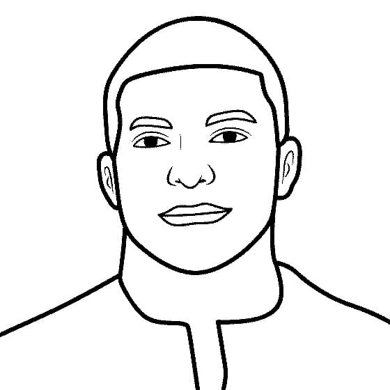 Desenho deKylian Mbappé 6 para colorir