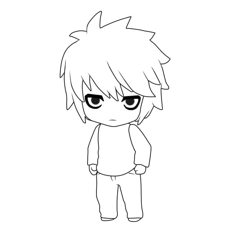 Desenho deL Lawliet Chibi para colorir