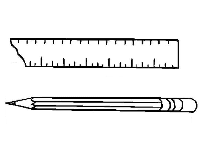 Desenho deLápis e Régua para colorir