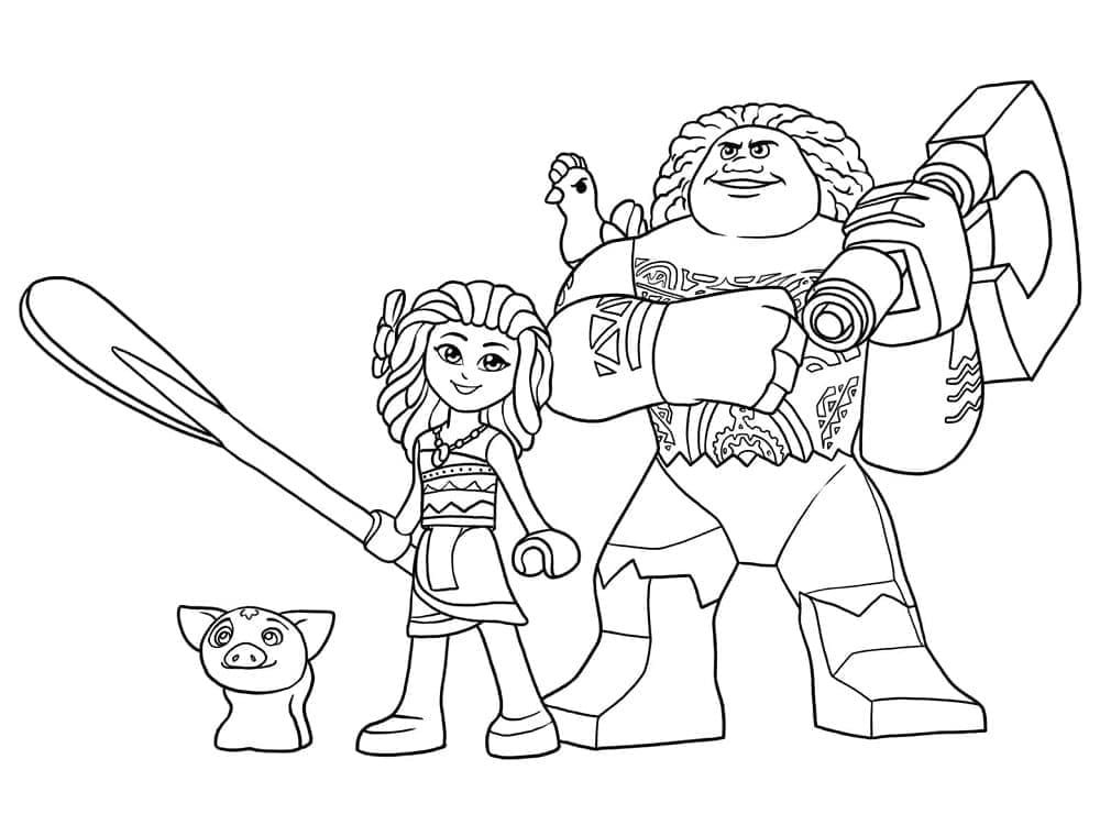 Desenho de Lego Moana para colorir