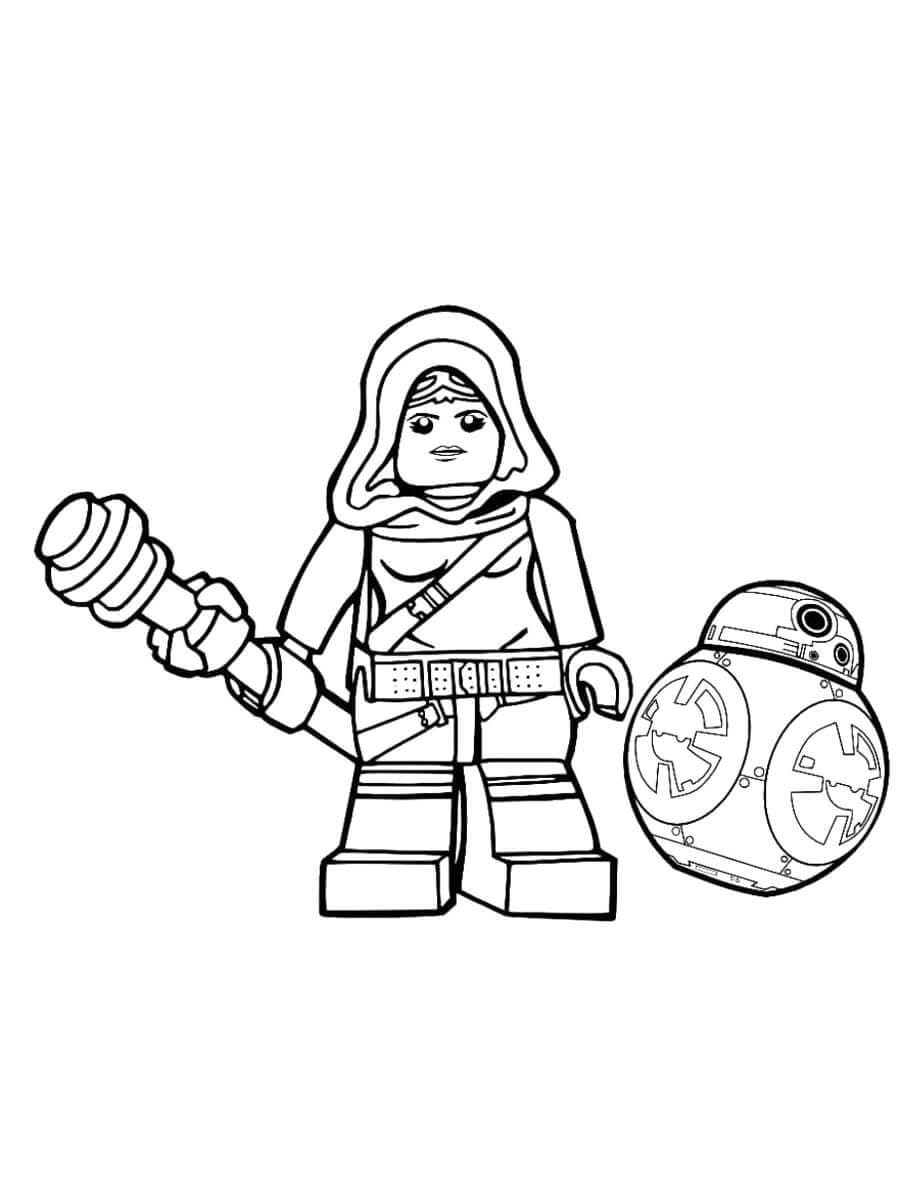 Desenho de Lego Padmé Amidala E Bb-8 para colorir