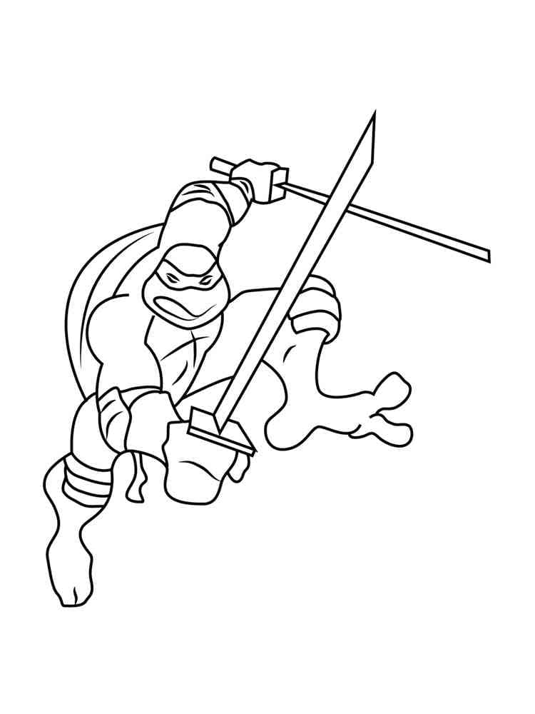 Desenho deLeonardo de Tartarugas Ninja para colorir