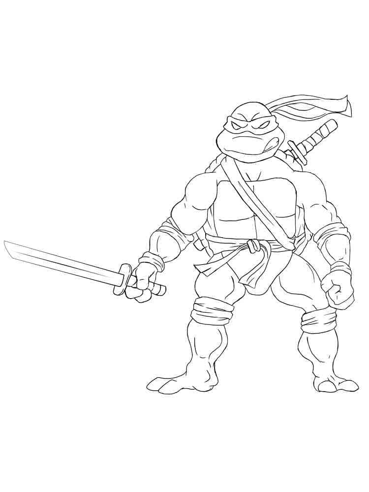 Desenho deLeonardo Tartarugas Ninja Imprimível para colorir