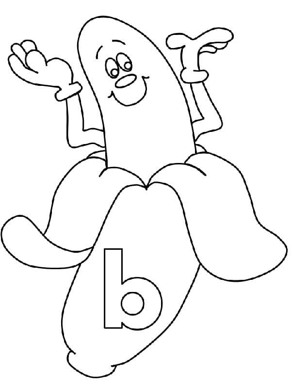 Desenho deLetra B é Para Banana para colorir