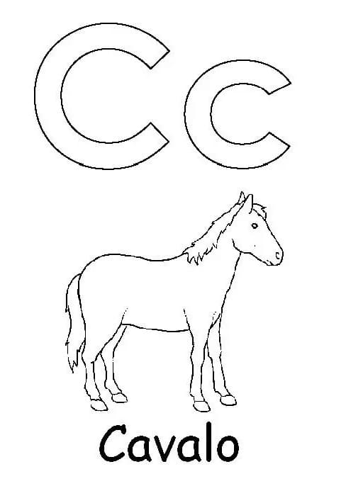 Desenho de Letra C é Para Cavalo para colorir