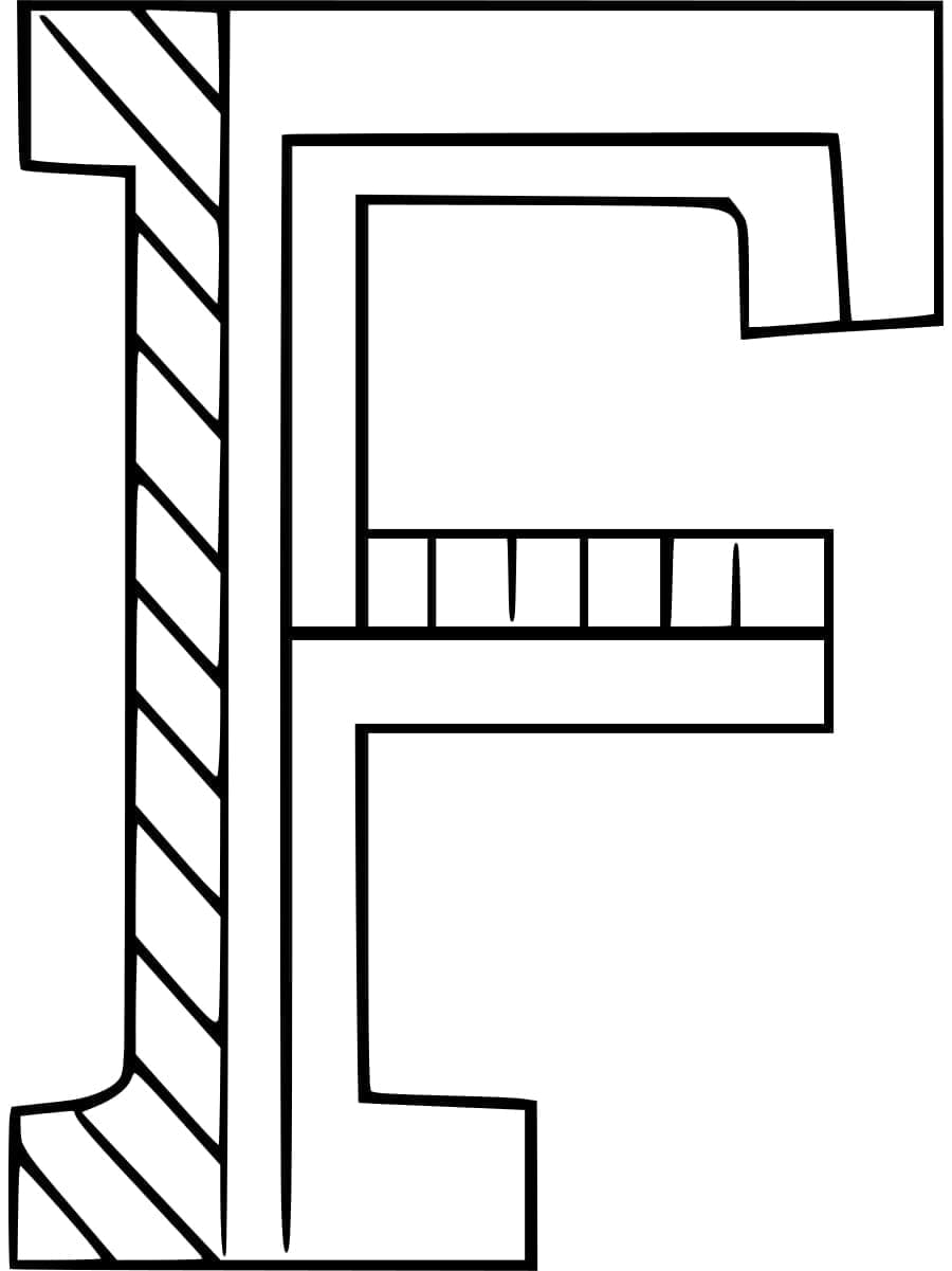 Desenho deLetra F Grátis Para Crianças para colorir