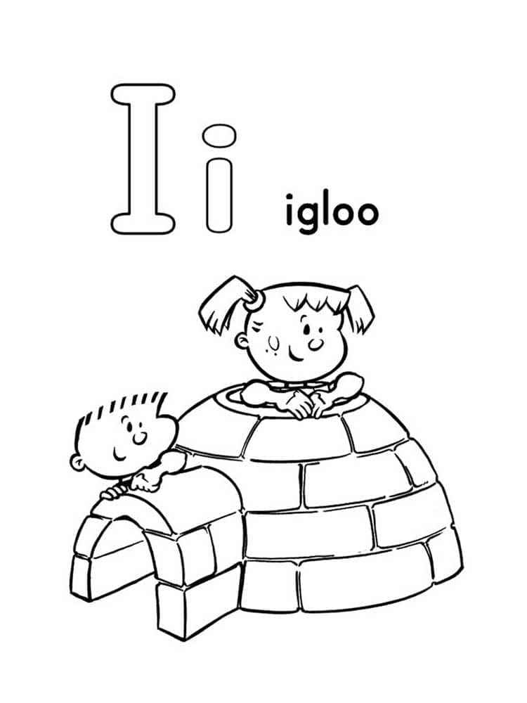 Desenho deLetra I é Para Iglu para colorir