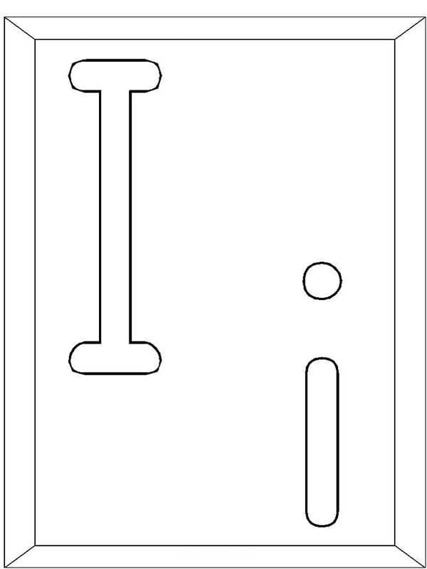 Desenho deLetra I no Alfabeto para colorir