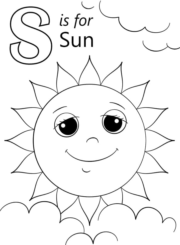 Desenho deLetra S é Para Sol para colorir