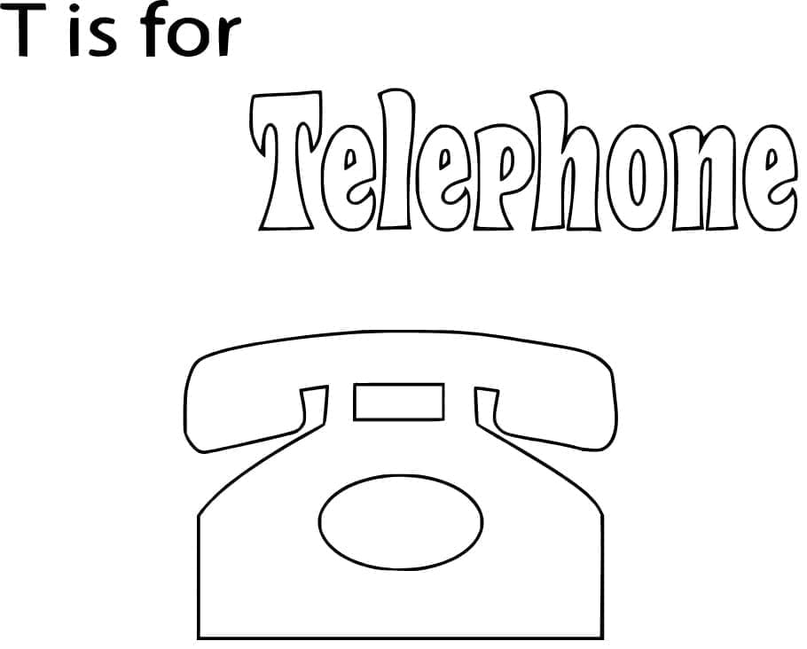 Desenho deLetra T é Para Telefone para colorir