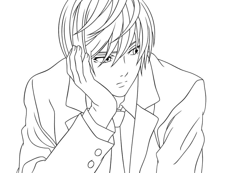 Desenho deLight Yagami de Death Note para colorir