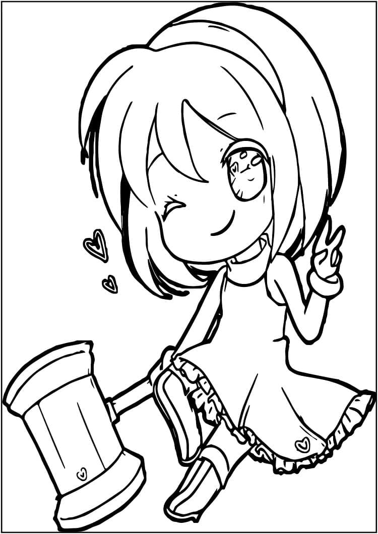 Desenho deLinda Garota Chibi para colorir